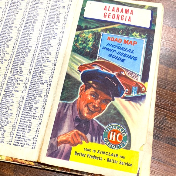 Vintage Sinclair Station Alabama Georgia Map - Picture 1 of 5